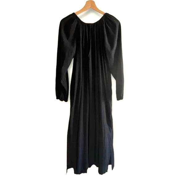 NWT Mikoh Aniwa Maxi Dress Night Gauze 100% Cotton Long Sleeve V neck 3 L - Picture 4 of 7